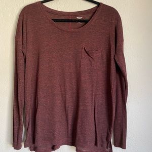 maroon long sleeve with pocket